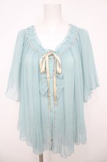 画像1: axes femme / プリーツシフォンプルオーバー M サックス Y-26-08-09-050-AX-TO-SZ-ZY (1)