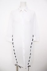 画像1: CIVARIZE / レースアップシフォンロングシャツ 46 ホワイト Y-26-08-09-052-PU-BL-SZ-ZY (1)