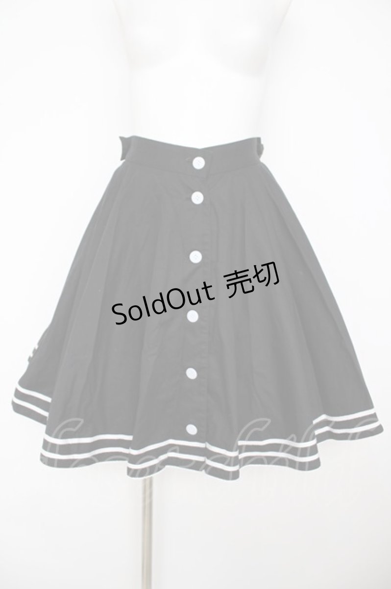 画像1: metamorphose / セーラーサーキュラースカート  黒 Y-26-08-09-070-ME-SK-SZ-ZY (1)