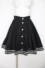 画像1: metamorphose / セーラーサーキュラースカート  黒 Y-26-08-09-070-ME-SK-SZ-ZY (1)
