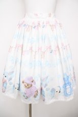 画像1: axes femme kawaii / ランドリー柄スカート M シロ Y-26-08-09-072-AX-SK-SZ-ZY (1)