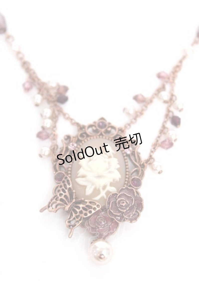 画像1: axes femme / ローズカメオネックレス  淡ピンク Y-26-08-09-002-AX-AC-SZ-ZY (1)