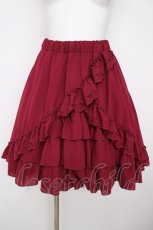 画像1: ATELIER PIERROT / Victorian Ruffle Chiffon Skirt F ワイン Y-26-08-09-078-EL-SK-SZ-ZY (1)