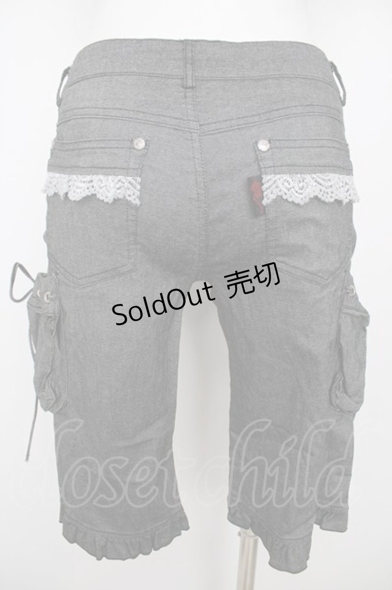 画像2: Ozz On / 刺繍ハーフパンツ  グレー Y-26-08-09-088-OO-PA-SZ-ZY (2)