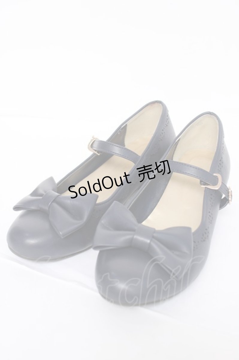 画像1: axes femme kawaii / ローヒールリボンパンプス L 紺 Y-26-08-09-034-AX-SH-SZ-ZY (1)