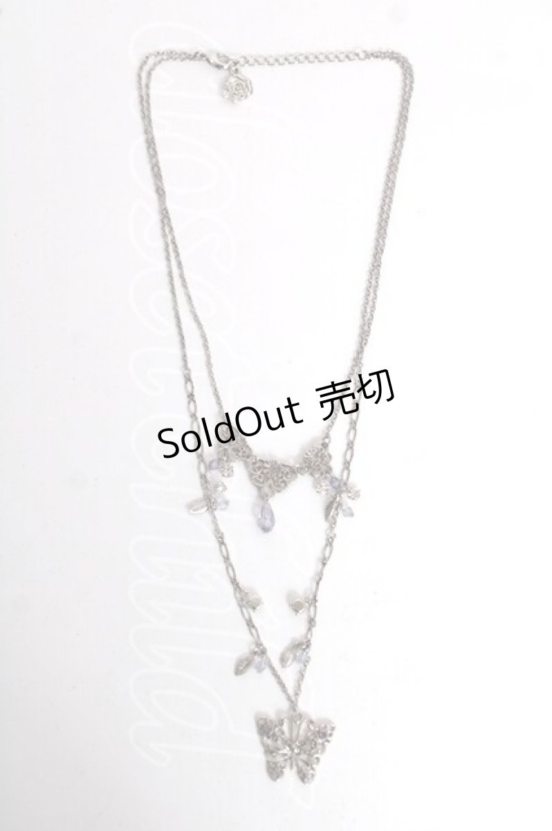 画像1: axes femme / 蝶モチーフ2連ネックレス  シルバー Y-26-08-12-001-AX-AC-SZ-ZY (1)