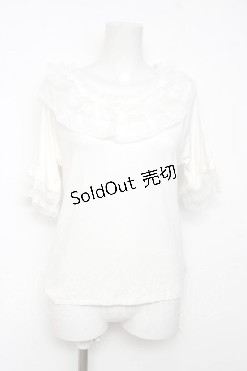 画像1: axes femme / ドット×チュールフリルプルオーバー F 生成り Y-26-08-12-040-AX-TO-SZ-ZY (1)