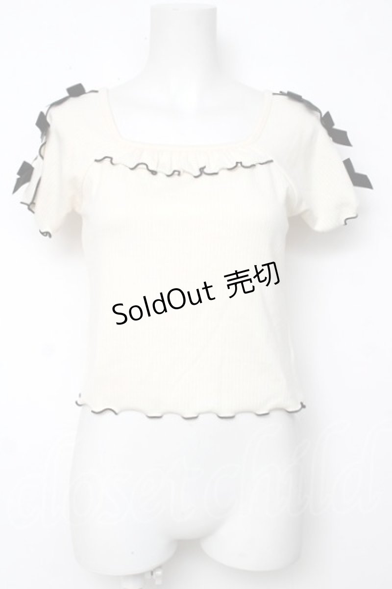 画像1: axes femme POETIQUE / メローリボンカットプルオーバー M 生成り Y-26-08-12-043-AX-TO-SZ-ZY (1)