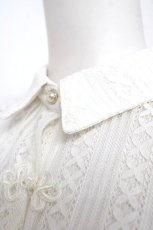 画像3: axes femme POETIQUE / チャイナボタンレースブラウス M 生成り Y-26-08-12-044-AX-BL-SZ-ZY (3)