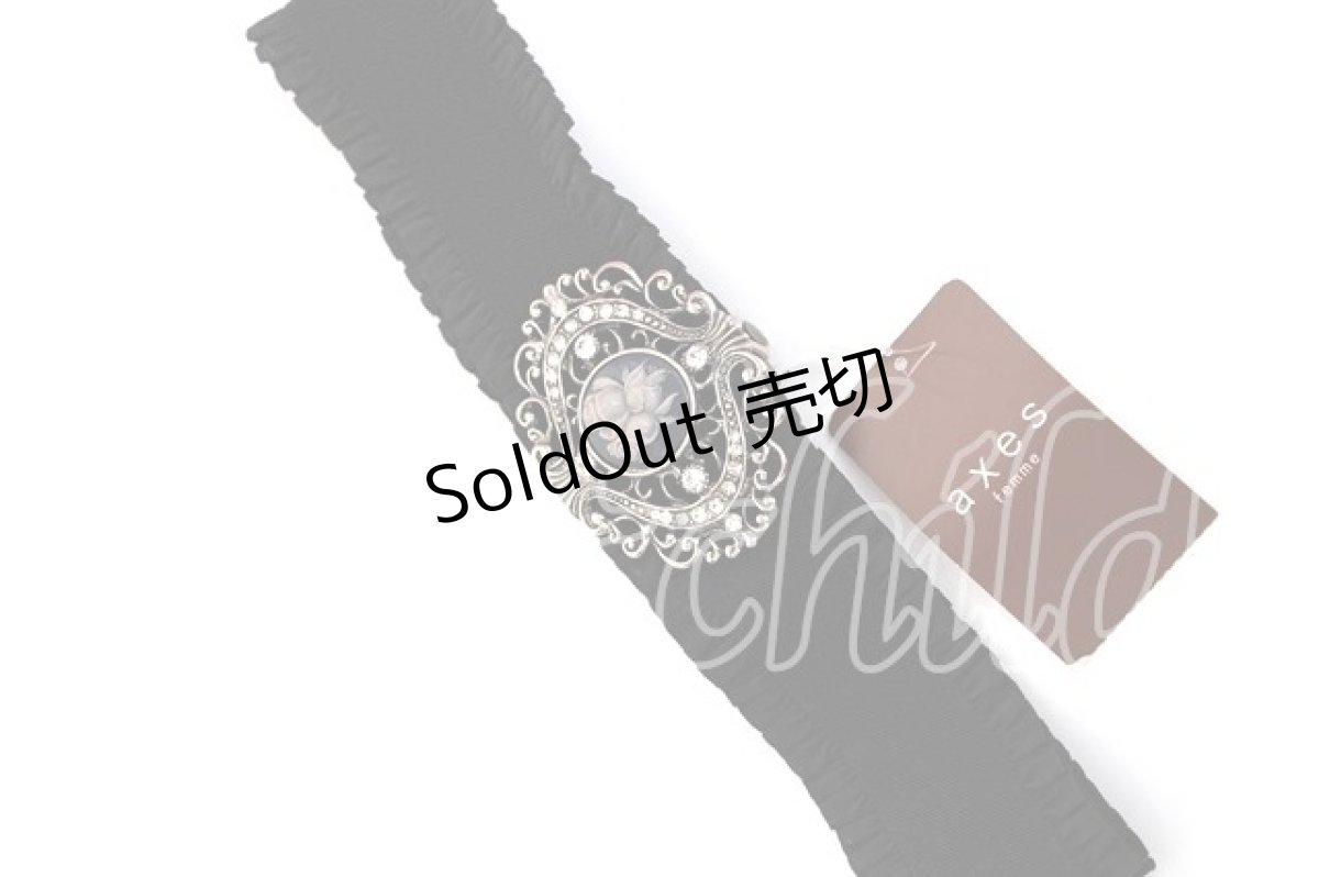 画像2: axes femme / カメオバックルゴムベルト  黒 Y-26-08-12-006-AX-ZA-SZ-ZY (2)