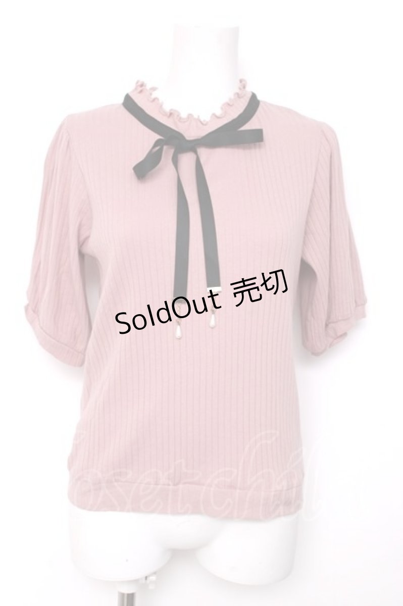 画像1: axes femme / チャーム付リブトップス F ピンク Y-26-08-12-055-AX-TO-SZ-ZY (1)