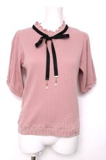 画像1: axes femme / チャーム付リブトップス F ピンク Y-26-08-12-055-AX-TO-SZ-ZY (1)