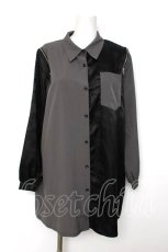 画像1: axes femme / 2way肩ジップドラゴン配色ブラウス F 黒×グレー Y-26-08-12-060-AX-BL-SZ-ZY (1)