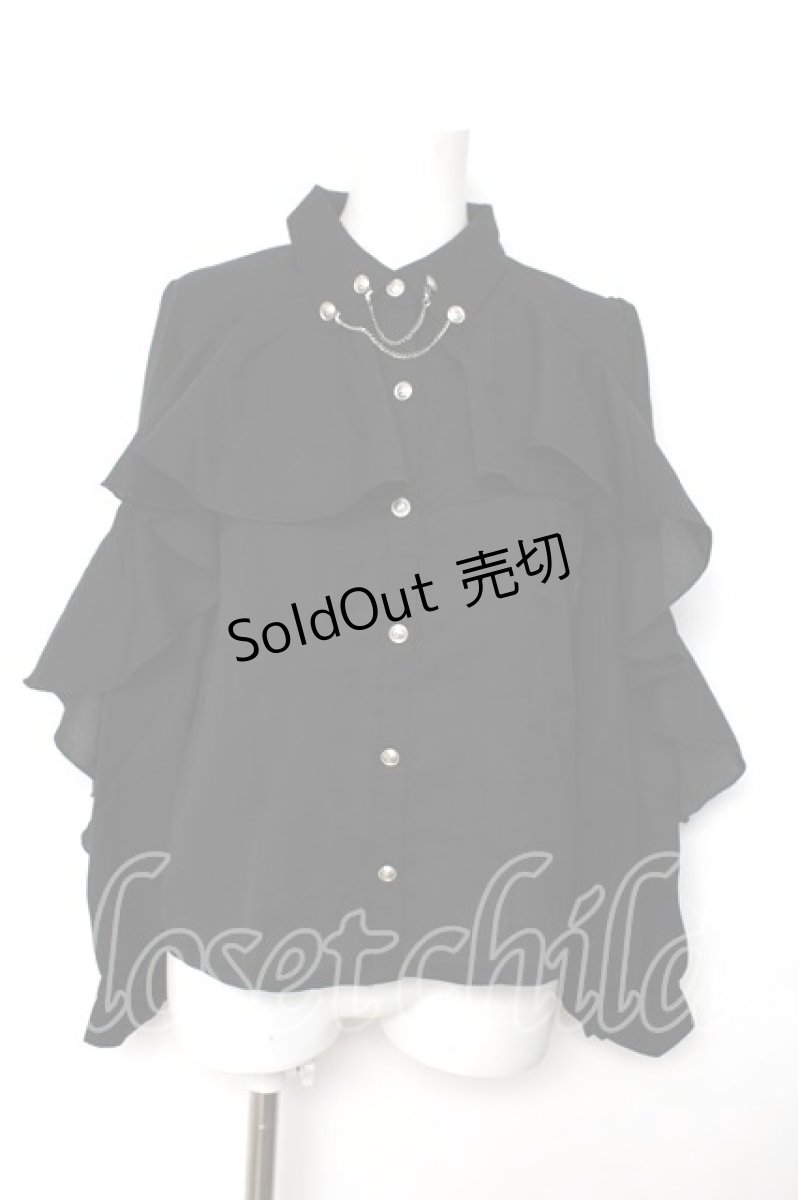 画像1: axes femme POETIQUE / ダークロマンスフリルブラウス M 黒 Y-26-08-12-065-AX-BL-SZ-ZY (1)