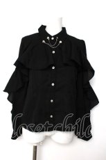 画像1: axes femme POETIQUE / ダークロマンスフリルブラウス M 黒 Y-26-08-12-065-AX-BL-SZ-ZY (1)