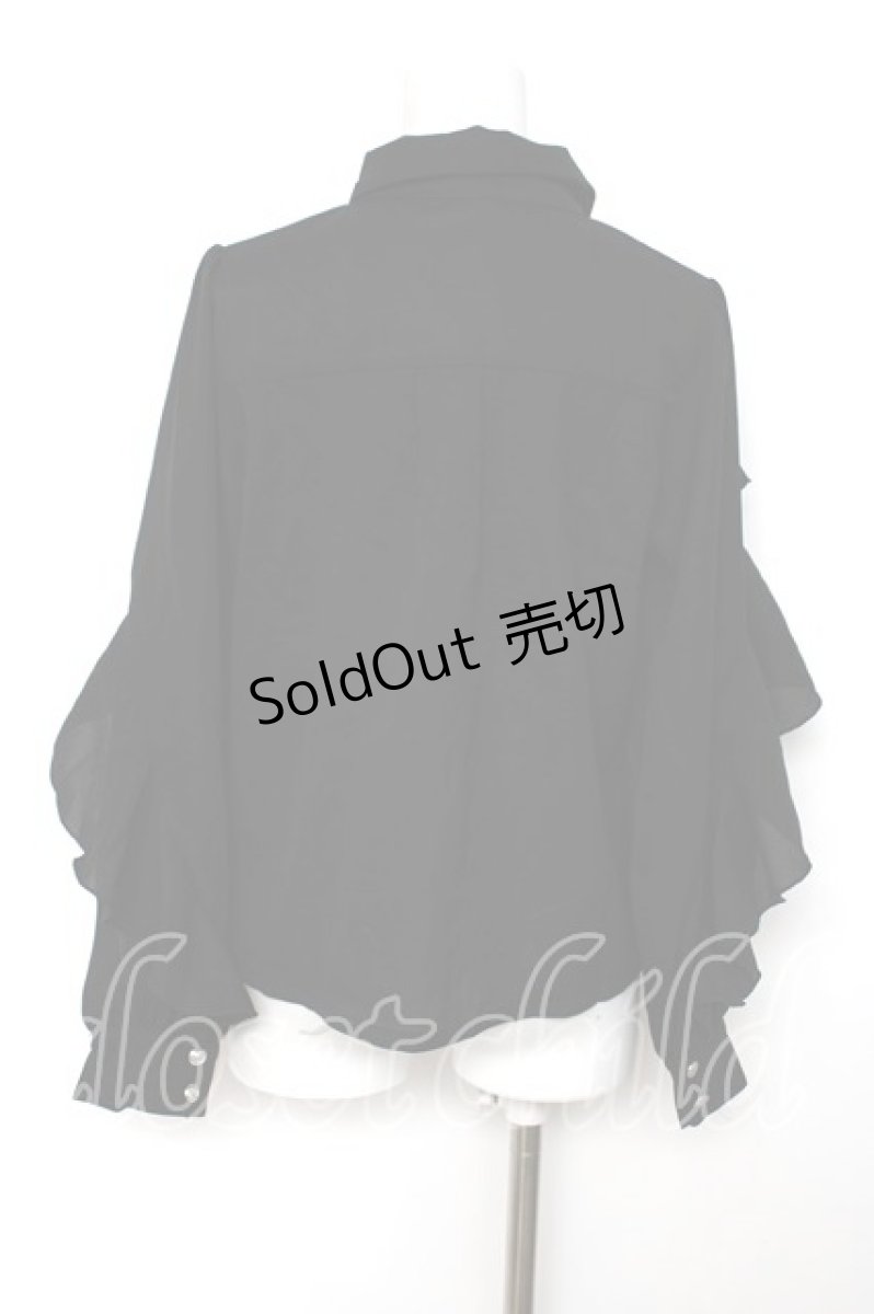 画像2: axes femme POETIQUE / ダークロマンスフリルブラウス M 黒 Y-26-08-12-065-AX-BL-SZ-ZY (2)
