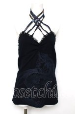 画像1: Qutie Frash / 龍プリントホルタークロスキャミ  紺 Y-26-08-12-071-QU-TO-SZ-ZY (1)