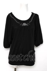画像1: Ozz oneste / 薔薇刺繍トップス  黒 Y-26-08-12-075-OO-TO-SZ-ZY (1)