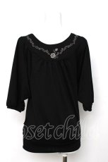 画像2: Ozz oneste / 薔薇刺繍トップス  黒 Y-26-08-12-075-OO-TO-SZ-ZY (2)