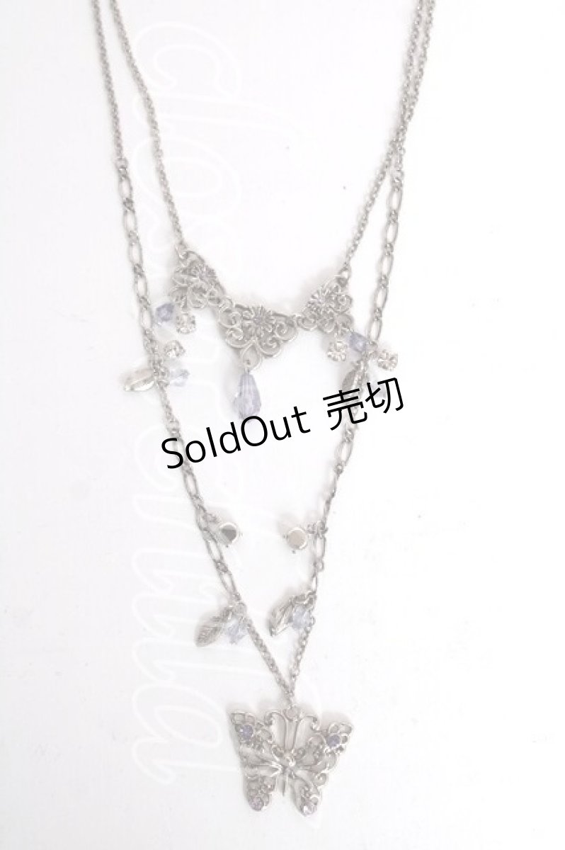 画像2: axes femme / 蝶モチーフ2連ネックレス  シルバー Y-26-08-12-001-AX-AC-SZ-ZY (2)