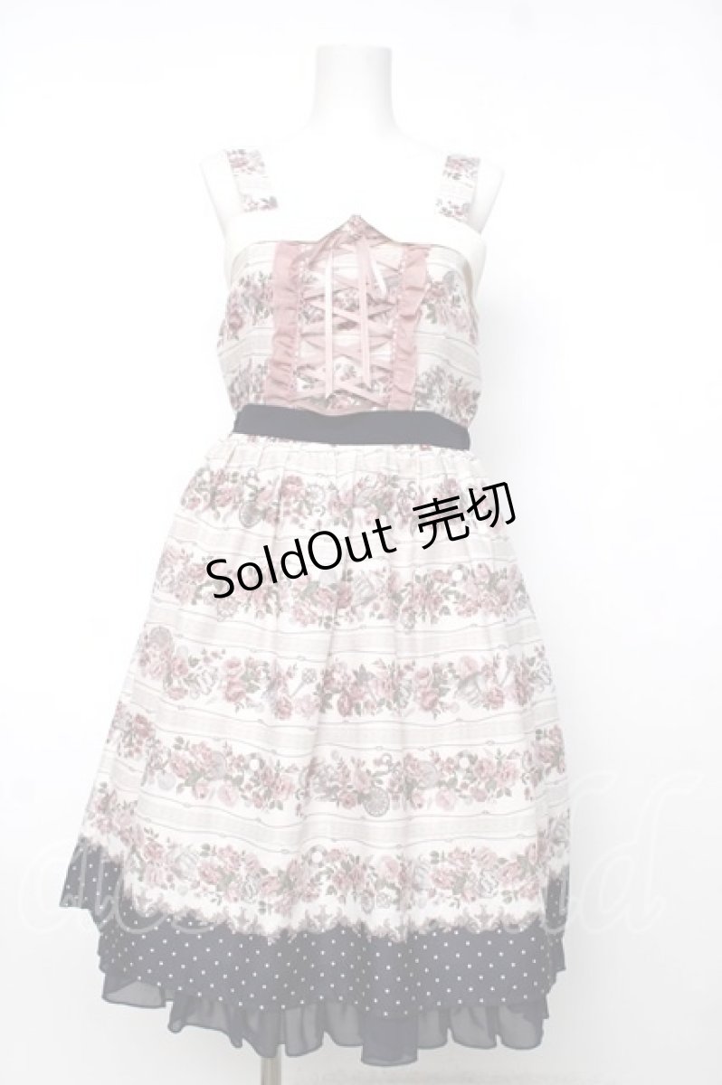 画像1: axes femme POETIQUE / バラ×マリンプリントワンピース M キナリ Y-26-08-12-086-AX-OP-SZ-ZY (1)