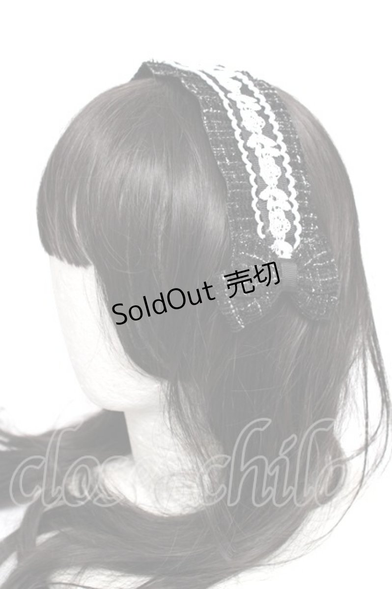 画像1: m petit by misako / ツイードヘッドドレス  黒 Y-26-08-12-013-LO-AC-SZ-ZY (1)