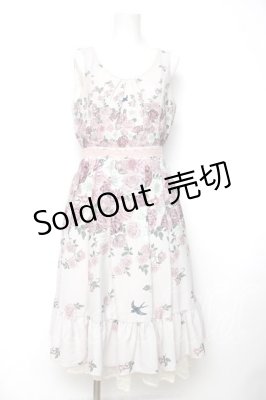 Preview of 蔓薔薇柄ノースリワンピース F 生成り