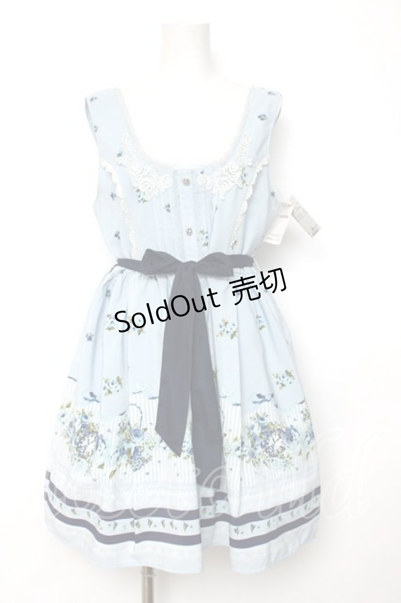 画像1: axes femme / フローラルメルヘン柄ワンピース M サックス Y-26-08-12-099-AX-OP-SZ-ZY (1)