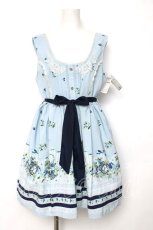 画像1: axes femme / フローラルメルヘン柄ワンピース M サックス Y-26-08-12-099-AX-OP-SZ-ZY (1)
