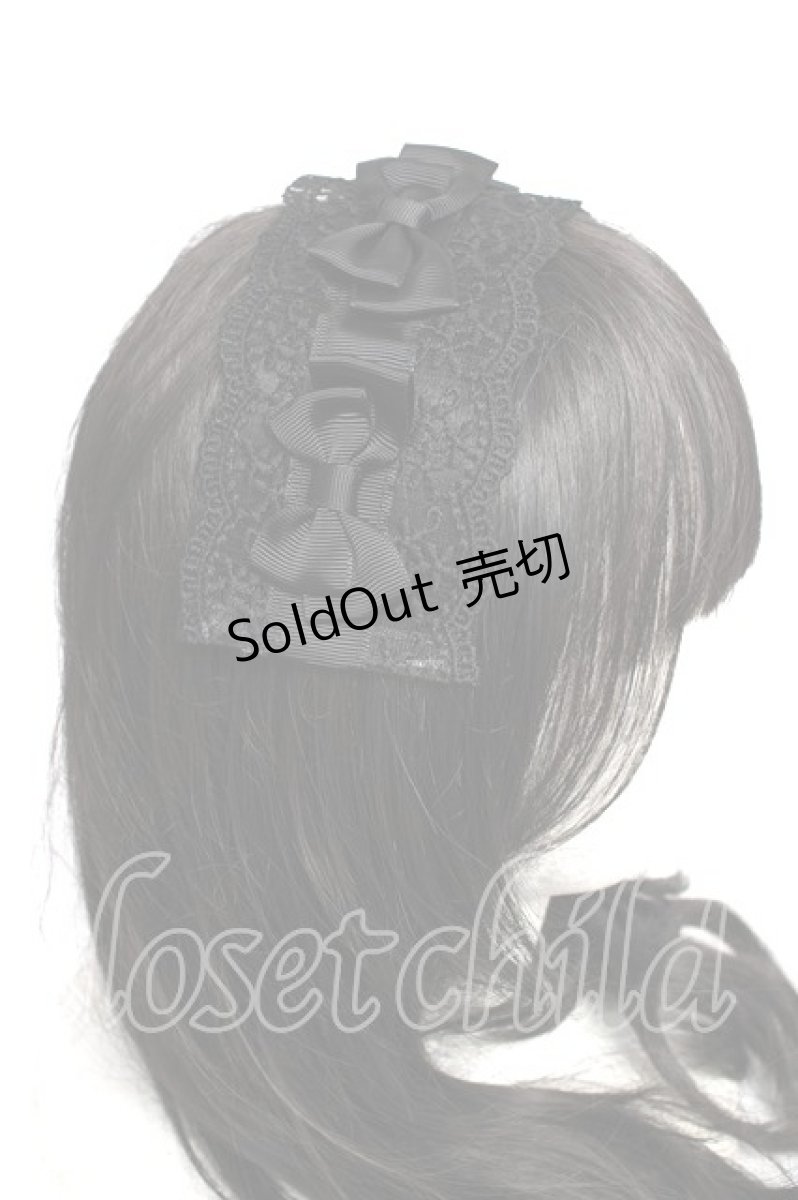 画像2: m petit by misako / レース×リボンヘッドドレス  黒 Y-26-08-12-014-LO-AC-SZ-ZT0824N (2)