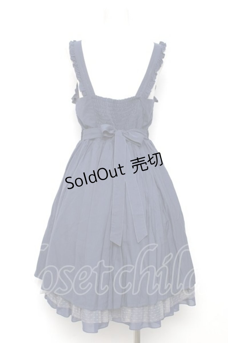 画像2: axes femme POETIQUE / メルヘン刺繍フリルワンピース M ブルー Y-26-08-12-100-AX-OP-SZ-ZY (2)