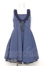 画像1: axes femme / ウエストレースアップワンピース M ブルー Y-26-08-12-101-AX-OP-SZ-ZY (1)