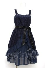 画像1: axes femme / カットJQティアードドレス M 紺 Y-26-08-12-102-AX-OP-SZ-ZY (1)