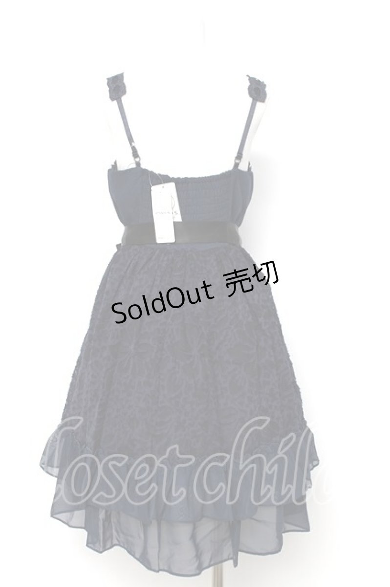 画像2: axes femme / カットJQティアードドレス M 紺 Y-26-08-12-102-AX-OP-SZ-ZS (2)