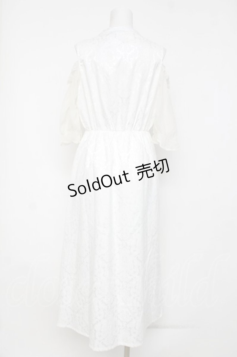 画像3: axes femme POETIQUE / チャイナボタン肩あきワンピース M 白 Y-26-08-12-109-AX-OP-SZ-ZT764 (3)