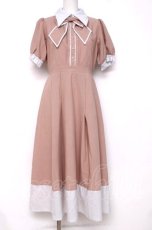 画像1: axes femme / ストライプ切替シャツワンピース F ピンク Y-26-08-12-114-AX-OP-SZ-ZY (1)