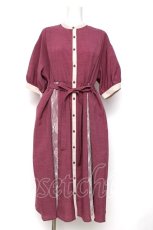 画像1: axes femme / レース切替シャツワンピース M パープル Y-26-08-12-115-AX-OP-SZ-ZY (1)