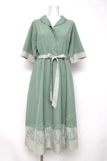 画像1: axes femme / レース切替配色シャツワンピース F グリーン Y-26-08-12-116-AX-OP-SZ-ZY (1)