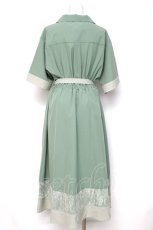 画像3: axes femme / レース切替配色シャツワンピース F グリーン Y-26-08-12-116-AX-OP-SZ-ZY (3)