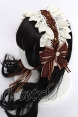 画像1: 妹抖手作工作屋 / 編み上げリボンヘッドドレス  茶 Y-26-08-12-016-LO-AC-SZ-ZY (1)