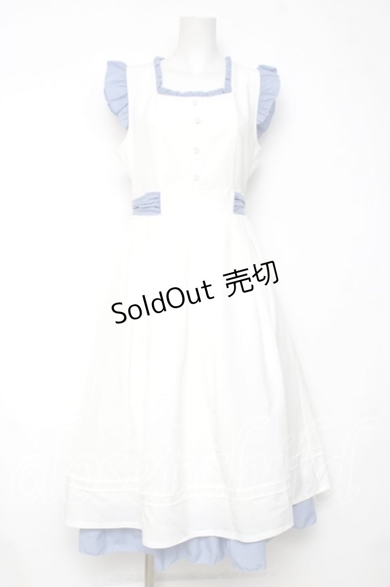 画像1: axes femme / バイカラーフレアノースリワンピース M シロ Y-26-08-12-121-AX-OP-SZ-ZY (1)