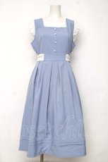 画像1: axes femme / バイカラーフレアノースリワンピース M ブルー Y-26-08-12-122-AX-OP-SZ-ZY (1)