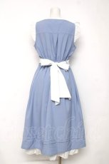 画像2: axes femme / バイカラーフレアノースリワンピース M ブルー Y-26-08-12-122-AX-OP-SZ-ZY (2)
