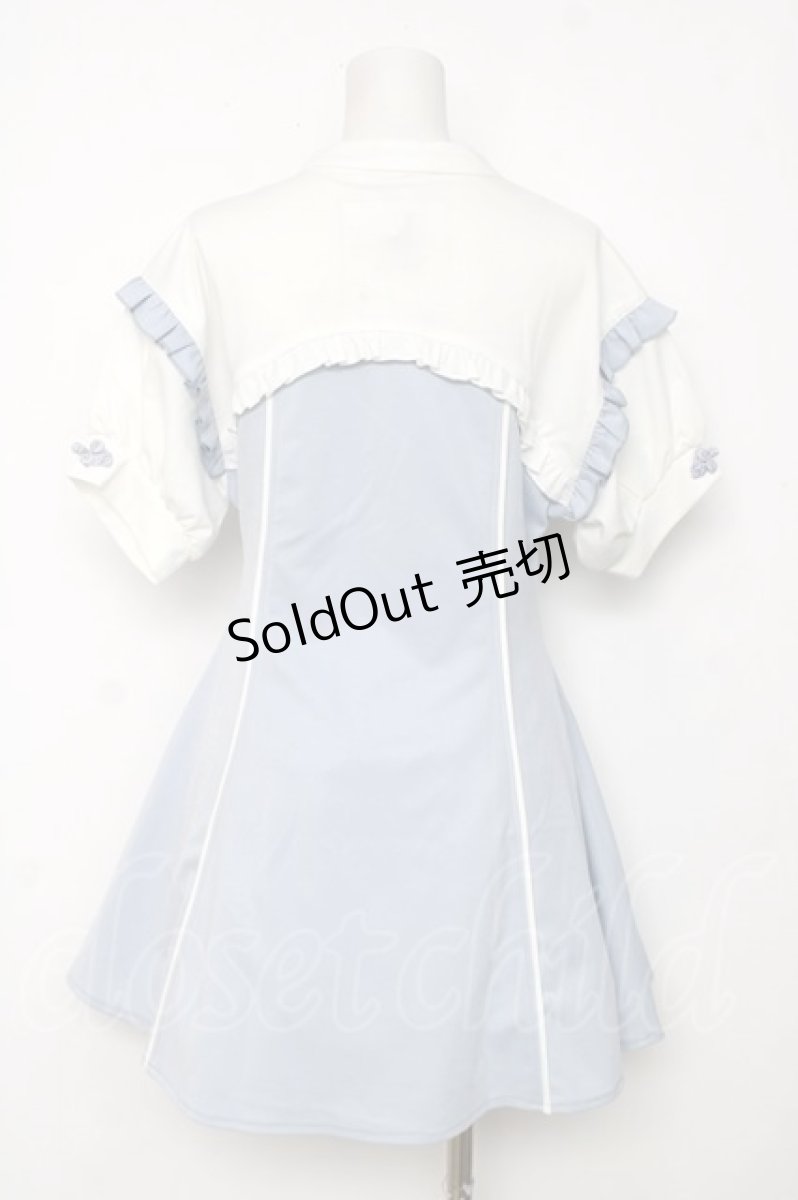 画像2: axes femme POETIQUE / チャイナ釦カットソーワンピース M サックス Y-26-08-12-123-AX-OP-SZ-ZY (2)