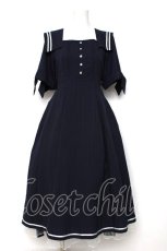 画像1: axes femme / セーラーカラーマリンワンピース F 紺 Y-26-08-12-124-AX-OP-SZ-ZY (1)