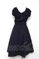画像2: axes femme / ベルト付きギャザーワンピース M 紺 Y-26-08-12-125-AX-OP-SZ-ZY (2)