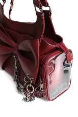 画像3: NIBBLE POISON / クリアポケットリボンバッグ  ワイン Y-26-08-12-029-LO-BG-SZ-ZY (3)