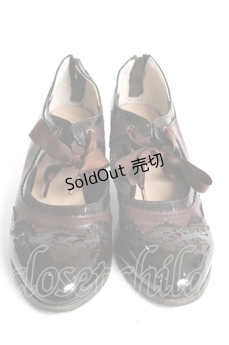 画像1: axes femme / 配色カット甲あきパンプス L ワイン Y-26-08-12-033-AX-SH-SZ-ZY (1)
