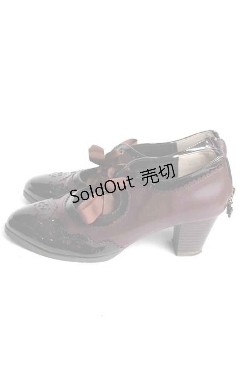 画像2: axes femme / 配色カット甲あきパンプス L ワイン Y-26-08-12-033-AX-SH-SZ-ZY (2)
