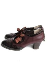 画像2: axes femme / 配色カット甲あきパンプス L ワイン Y-26-08-12-033-AX-SH-SZ-ZY (2)